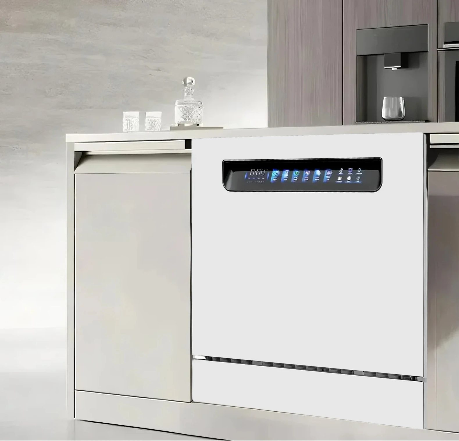 14 Sets Stainless Steel Built-in Dishwasher with PTC Hot Air Drying Automatic Kitchen Appliance