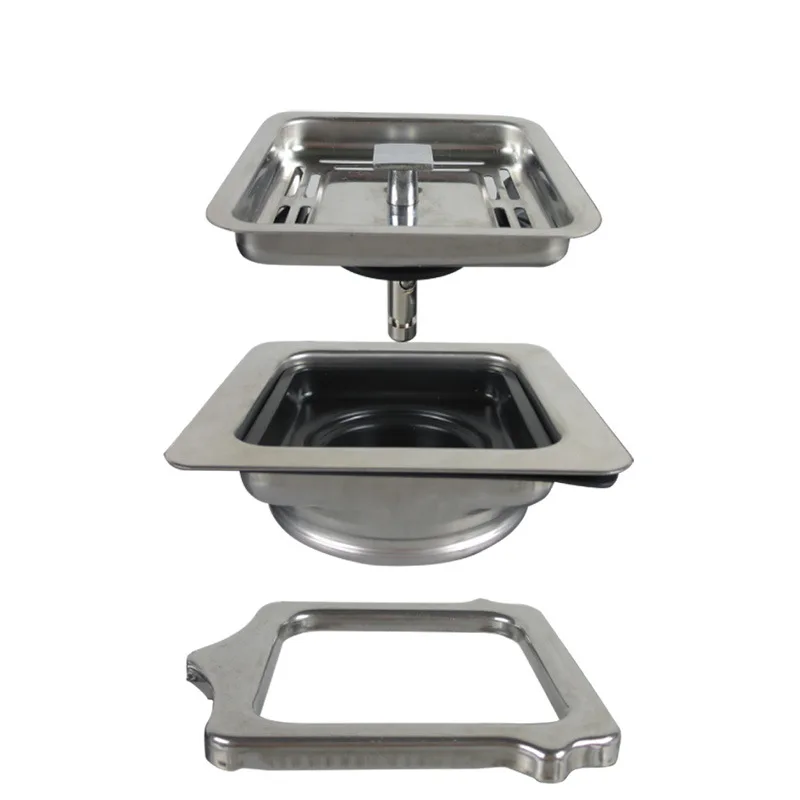 

Square Stainless Steel Kitchen Sink Strainer Drainer Post Stopper Waste Plug Filter Plug Lid r Bathroom Floor Drains