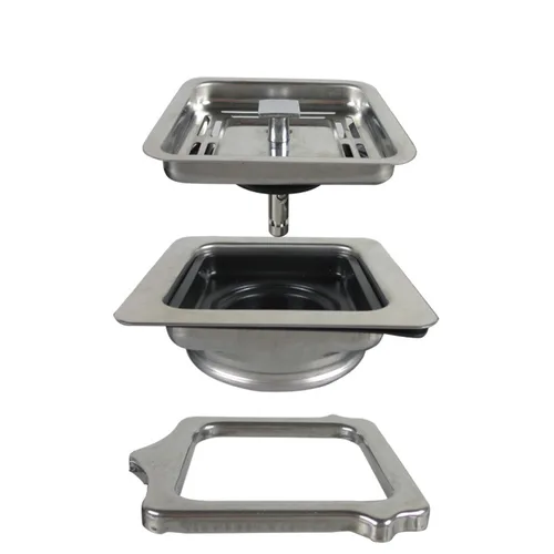 Colador cuadrado de acero inoxidable para fregadero de cocina, escurridor, tapón de poste, tapón de filtro de residuos, tapa r, desagües de piso para Baño