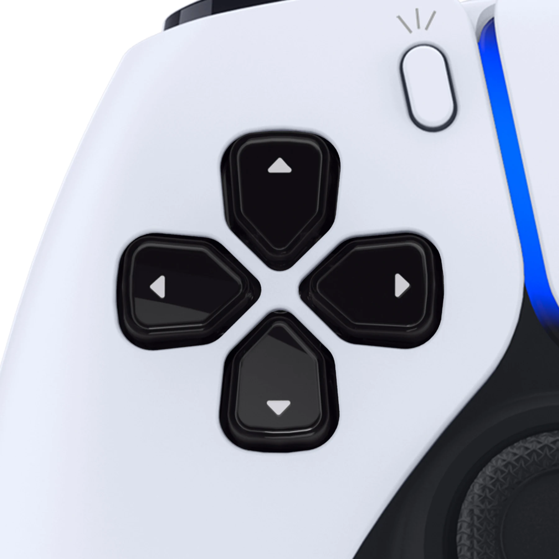 eXtremeRate Custom Dpad Action Buttons Three-Tone Black & Clear with Symbols D-pad Face Buttons Compatible with ps5 Controller