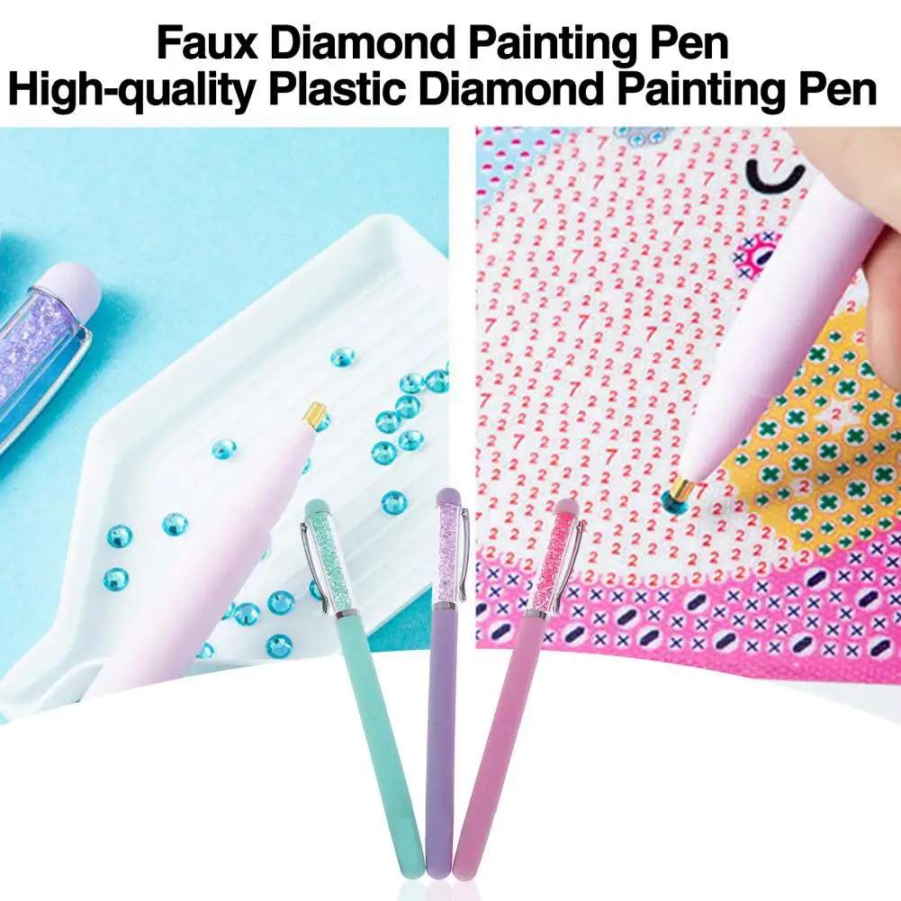 Diamond Painting Pen Diamond Art Tools with Mud Clay Metal Tips Resin Rhinestones Art Pick-up Pens for Diamond Painting Cross St