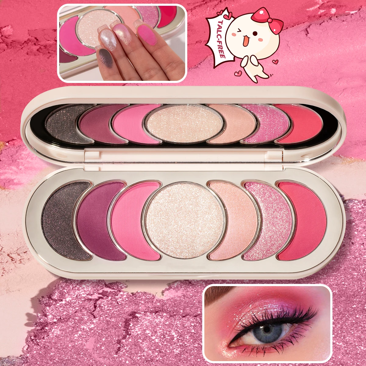 Ultra-Luxe Talc-Free Pink Romantic Eyeshadow Holiday Sultry Stunning Shimmer Eyeshadow Palette High Quality Makeup Manufacturer