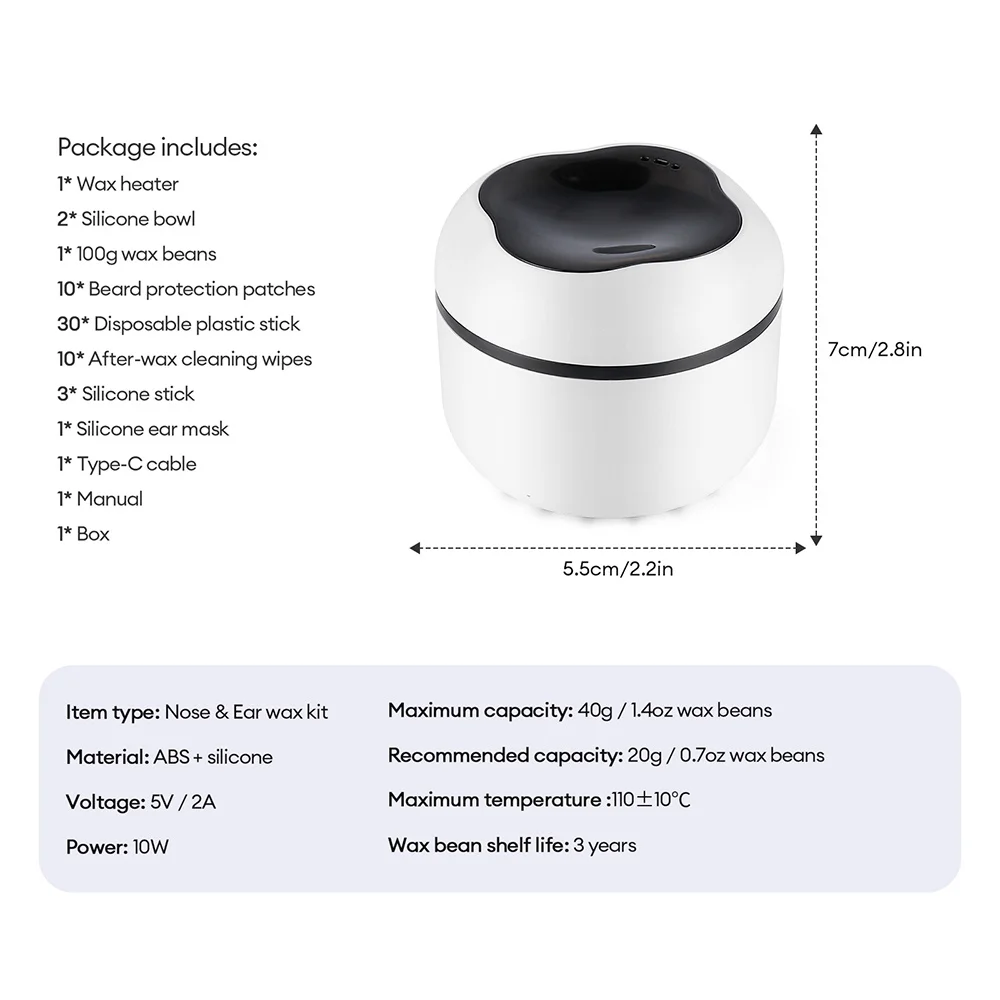 Mini Wachs Heizung Maschine 40g Silikon Schüssel Wachs Wärmer Nase Ohr Haar Entfernung Wachsen Kit Wachs Bean Wachs Heizung schmelzen Topf Schmelzer – Detail 24