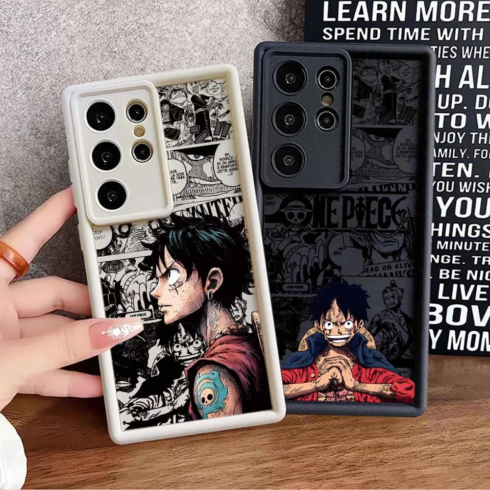 O-One Piece Luffys Phone Case For Galaxy Samsung S26 S25 S24 S23 S22 S21 FE Ultra Plus Eyes Ladder Soft Cover