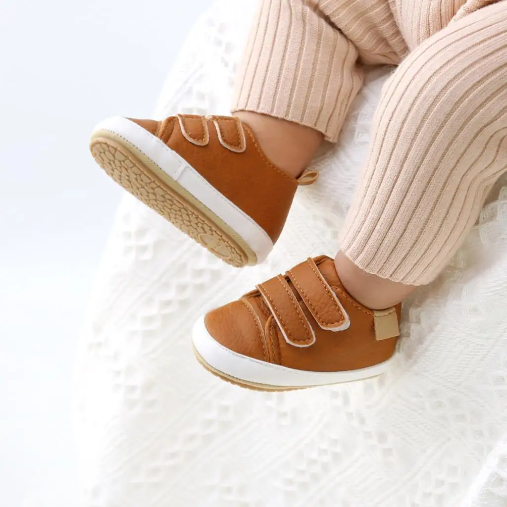 Spring Newborn Baby Boys Shoes Girls Pre-Walker Soft Sole Pram Shoes Classic Sneakers Trainers Casual PU Leather Shoes