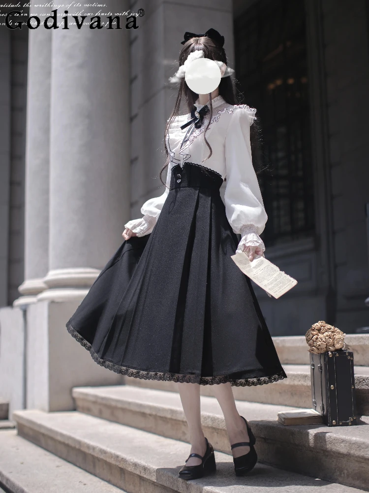 

Original Japanese Mine Lolita Long Sleeve Dresses OP Spring New Girl's High Waist Slim Dress College Style Dress for Women 2026