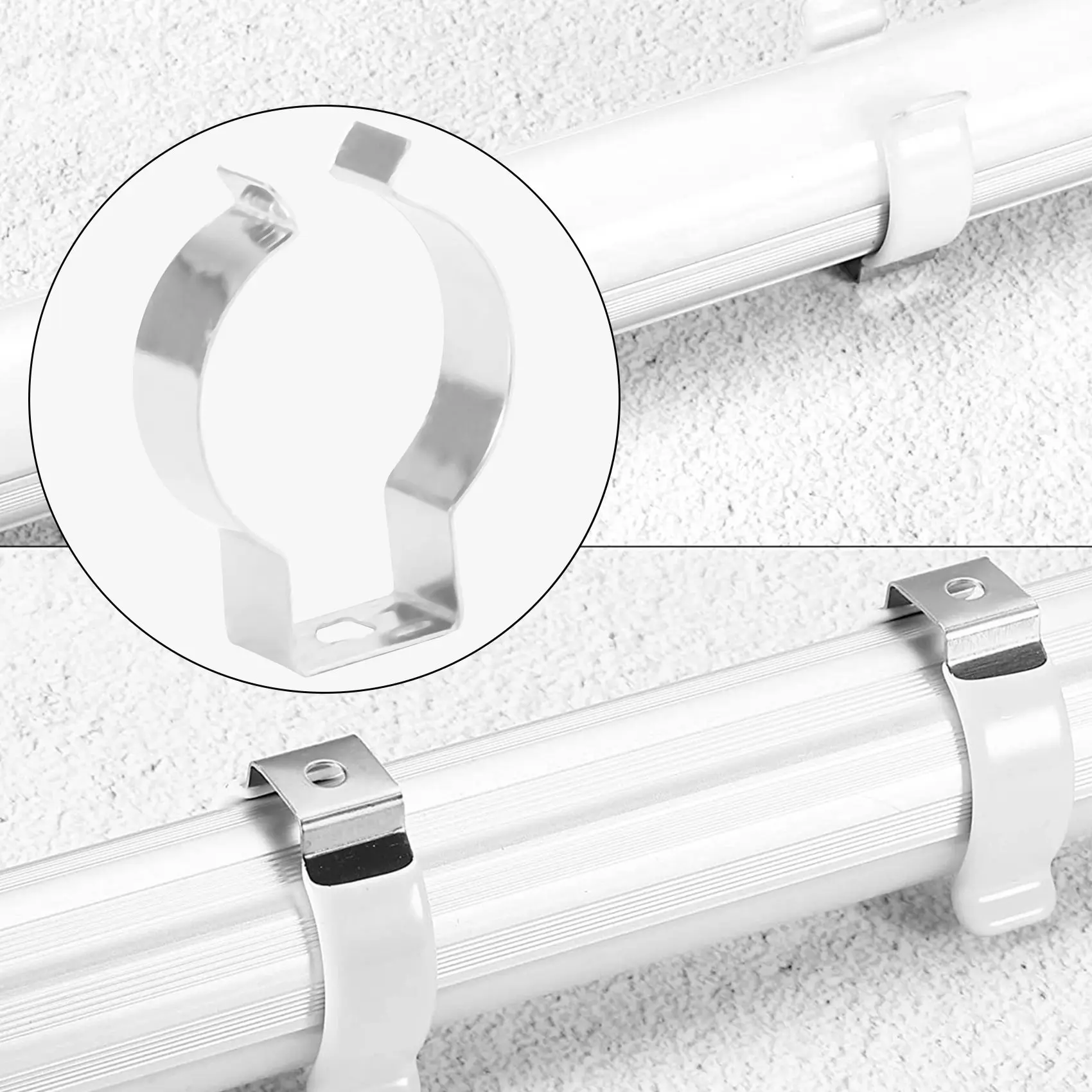 120Pcs T8 LED Light Bulbs U Clips Holder Fluorescent Tube Lamp Bracket