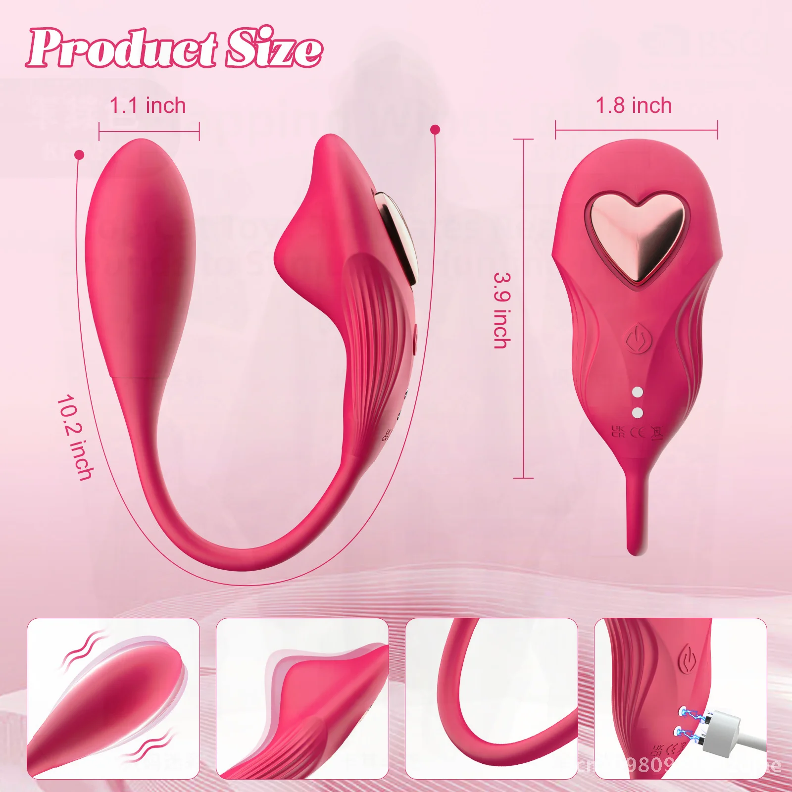 هزاز بوكو يمكن ارتداؤه للنساء - لعبة الغازلة التفاعلية مع 10 ترددات من السيليكون أداة استمناء صغيرة للبالغين