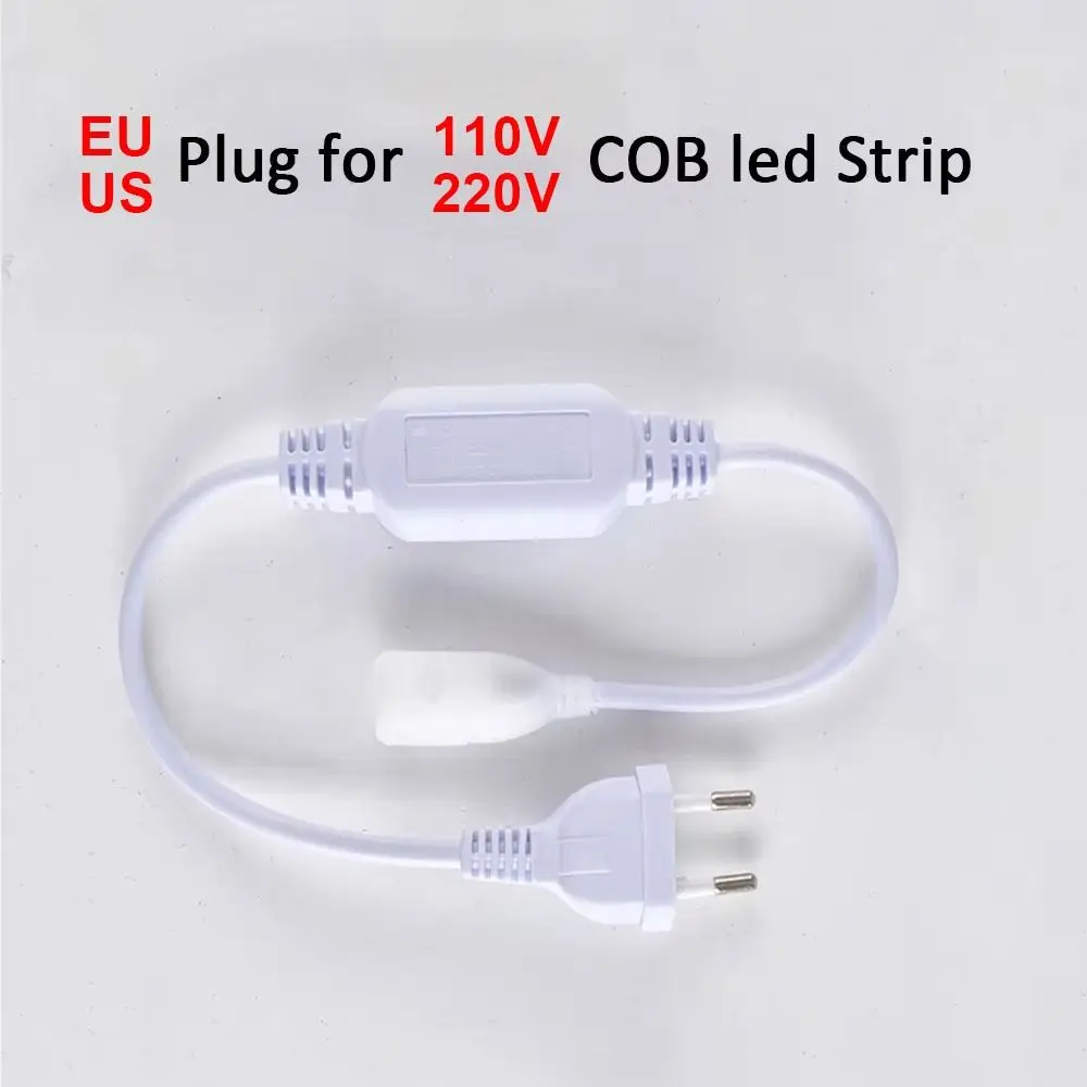 1Pcs Durable With Plug Light Bar Connector High Voltage Waterproof Light Strip Plug 110V/220V 25m COB LED Light Accessories