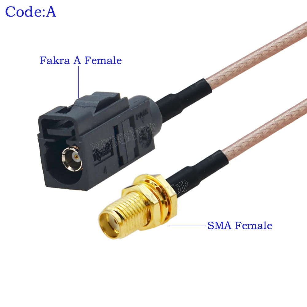 New RG-316 SMA Female Jack to Fakra A/B/C/D/E/F/G/H/I/K/M/Z Female Connector 50 Ohm Car GPS Antenna RG316 Coaxial Pigtail Cable