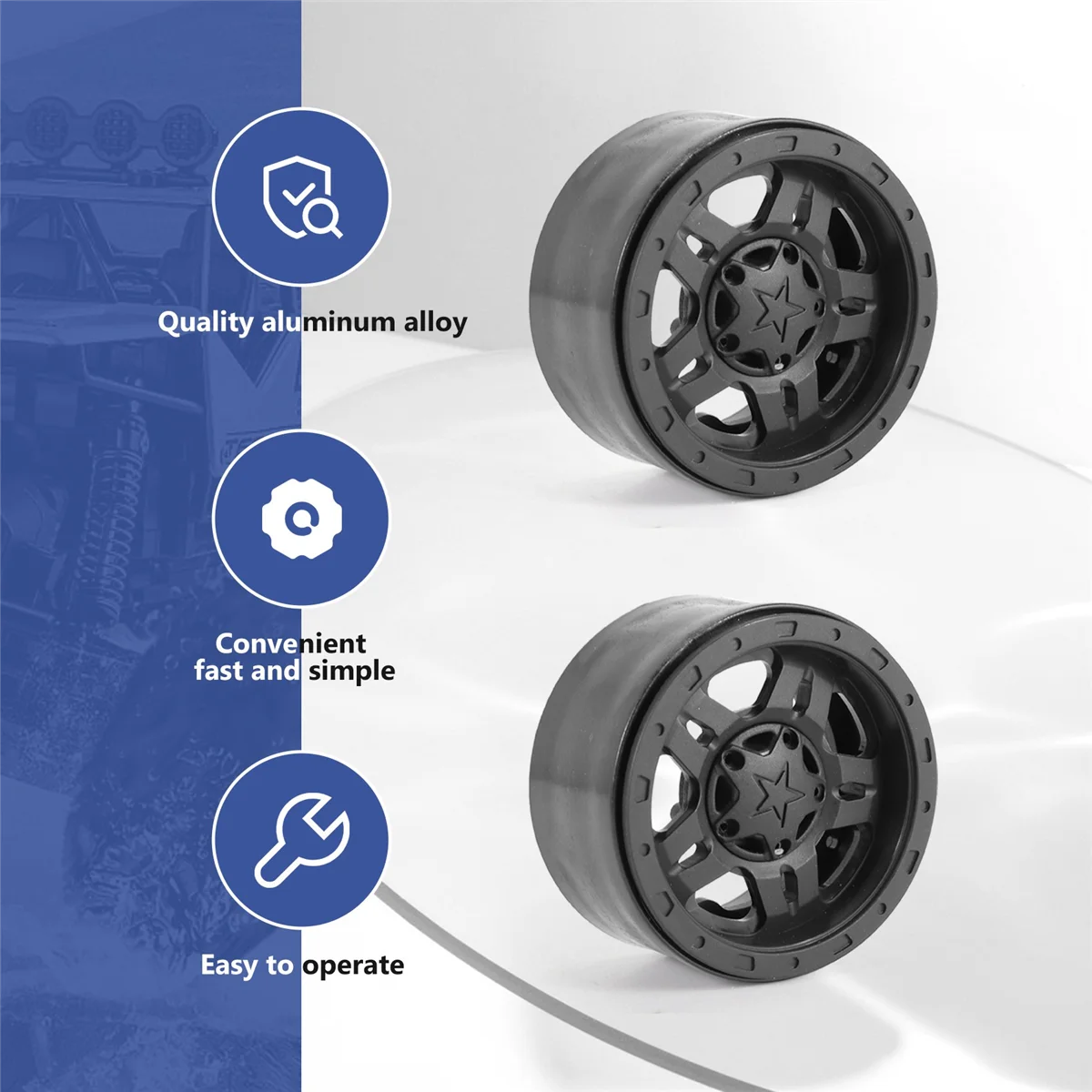 4ชิ้นพลาสติก beadlock ล้อดุมล้อ2.2สำหรับ1/10 RC ตีนตะขาบรถแกน SCX10แนวแกน D90 TRX4 RR10