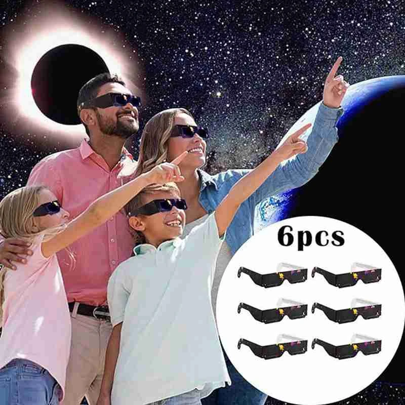 6PCS Paper Solar Eclipse Glasses Eclipse Shade Safe Shades For Direct Sun Viewing