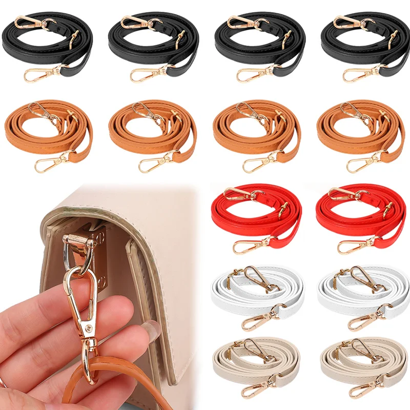 Fashion PU Leather Shoulder Strap Crossbody Bag Strap 125cm Long Double-layer Replacement Bag Belt DIY Buckle Bag Accessories