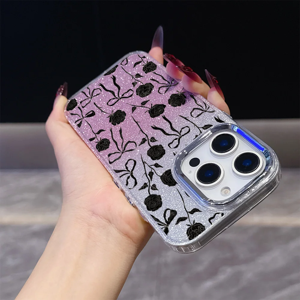 미스티 블랙 로즈 도금 투명 폰 케이스 (비보 Y39 Y29 Y04 Y38 Y28 Y19S Y03 Y78 Y36 Y17S Y100 Y75 Y22S Y02 4G 5G 용)