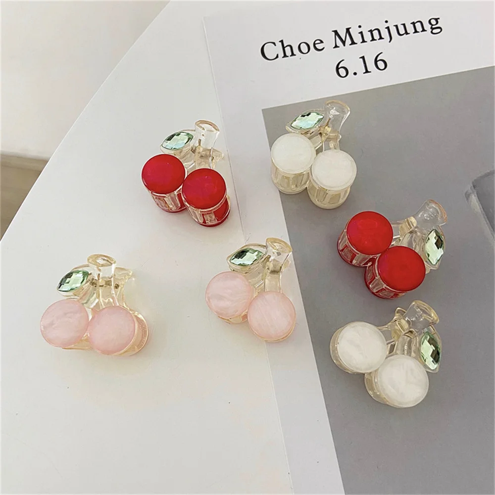 Korean Kawaii Cute Cherry Hair Clip Claw Clamp for Women Girls Kids Hairpin Crab Headband Hair Gift Accessories Headwear