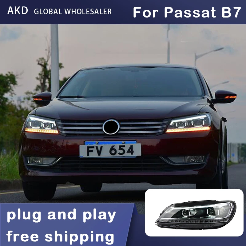 

Car Styling Headlights for VW Passat B7 US Verson LED Headlight 2012-2015 Head Lamp DRL Signal Projector Lens Automotive Access