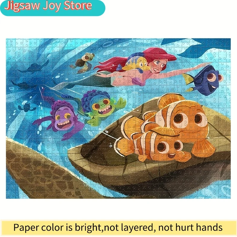 Rompecabezas de 1000 Piezas de la Sirenita para Ariel - Rompecabezas Oficial de la Sirenita con Flounder, Sebastian, Flotsam y Jets - Rompecabezas Grande