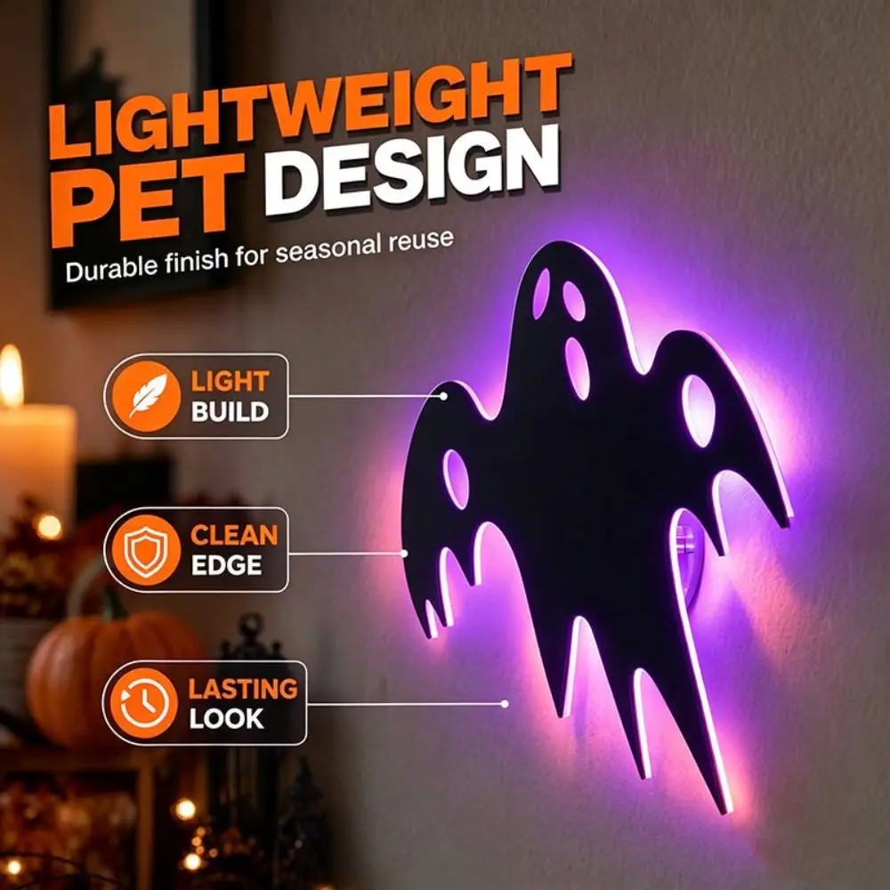 PVC Halloween Wall Stickers Hollow Cutout 3D Effect 3D Wall Decals Festive Style Halloween Theme Decorative Wall Stickers