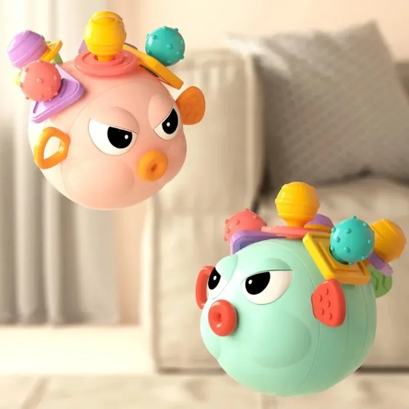 Sensorisches Spielzeug für Babys, lebensmittelechtes Silikon, Zähneknirschen, Greifbälle, sensorisches Trommelspielzeug, Puzzle- und Früherziehungsspielzeug für Kinder