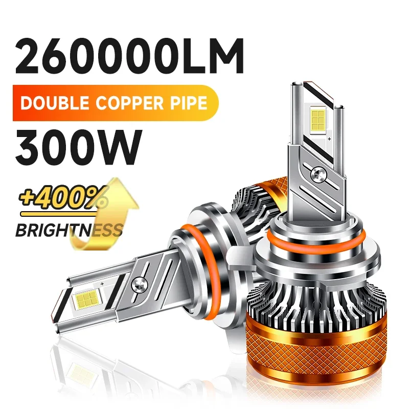 

Модернизированные светодиодные лампы для фар 9012LED Canbus без мерцания, 300 Вт, 260000 лм, для автомобиля, ближний/дальний свет, с турбовентилятором, 9012 LED, 6000K, белый свет