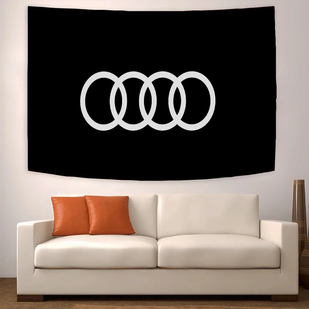 A-audi Logo Decorative Flags for Rooms Garage Decoration Advertising Flag to Hang Outdoor Decor Flags and Banners Home Garden