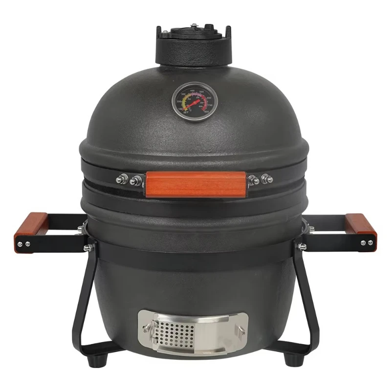 Modern Ceramic Charcoal Grill Stainless Steel Glazed Insulated Portable Grill