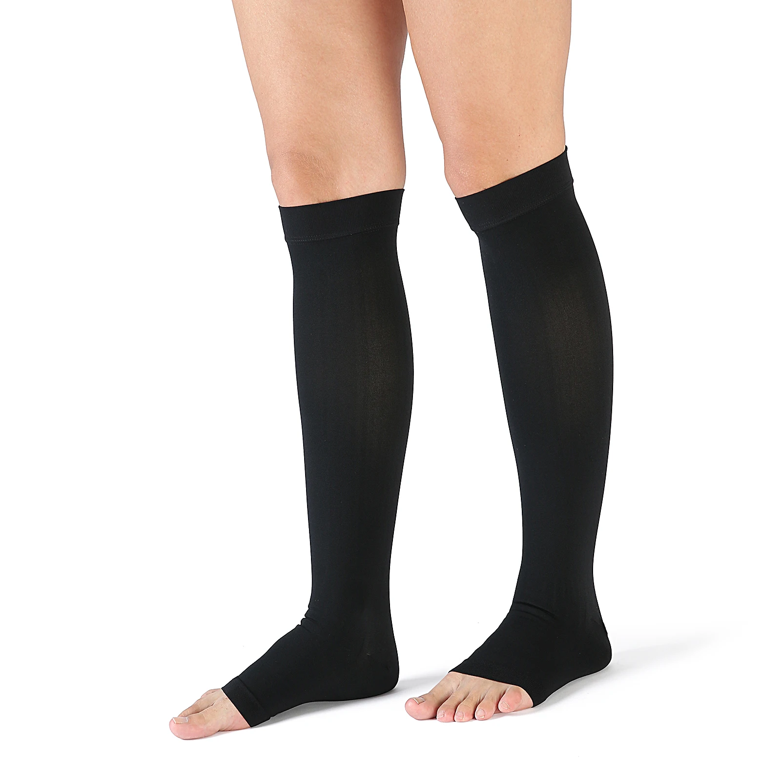 20-30 MmHg Women Men Medical Calf Compression Open Toe Socks, Help Improve Deep Vein Thrombosis and Anti-Fatigue Pregnancy