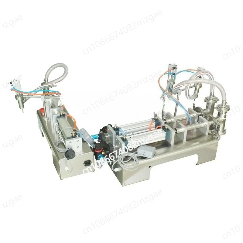 

Pneumatic food chemical liquid filling machine Daily chemical quantitative filling machine Horizontal plunger pump adjustable