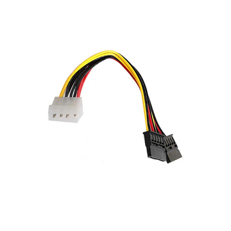 4 Pin Molex IDE to 2 Serial ATA Hard Driver Power Cable SATA Y Splitter Dual Hard-Drive-Disk Extension Cord Adapter Connector