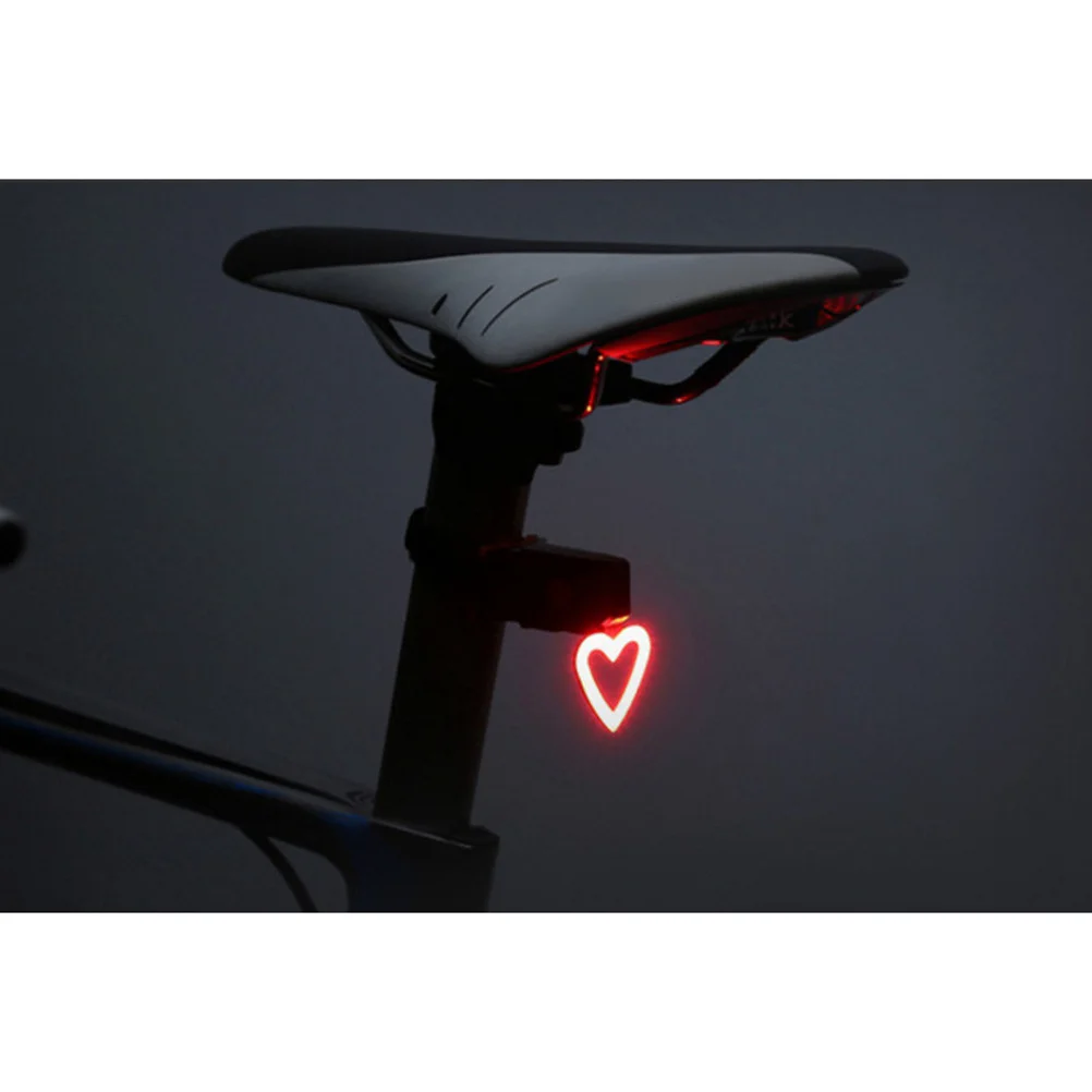Heart Shape Bike Taillight Usb Rechargeable 5 Modes Aluminum Cob Led Rear Light For Cycling Safety Ipx63 Waterproof Bicycle Lamp