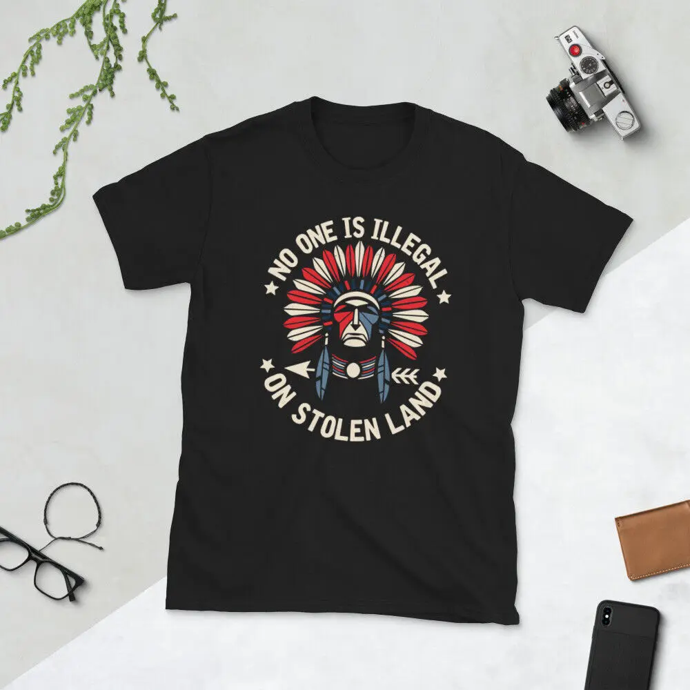 No One Is Illegal On Stolen Land Indigenous Immigrant Shirt