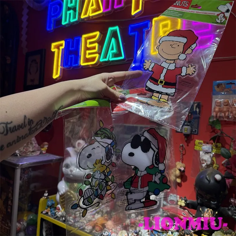 

Christmas Snoopy Window Clings - Waterproof Holiday Window Decals, Reusable Festive Decorations for Glass Doors/Windows