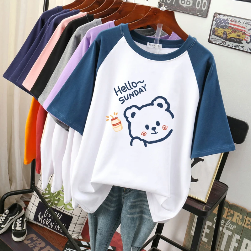 Design Sensation Women's Short Sleeve T-Shirt Pure Cotton Shoulder Width Regular Fit Summer Casual Top plus Size Available