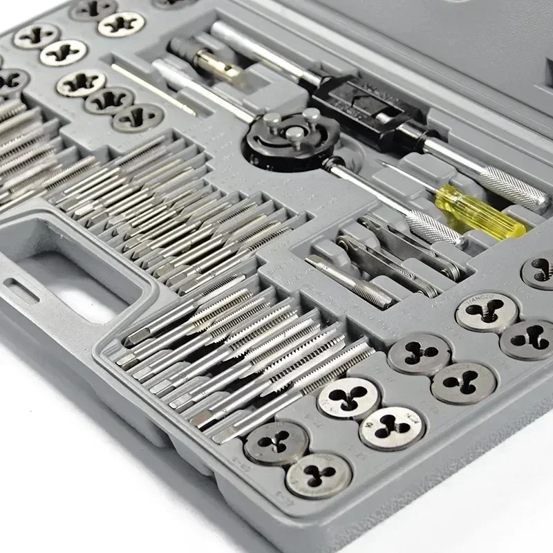 NEW 60pcs Screw Tap Set Hand  Wrench Die Plug Drill Bit Threading Tools Metric and Die Set
