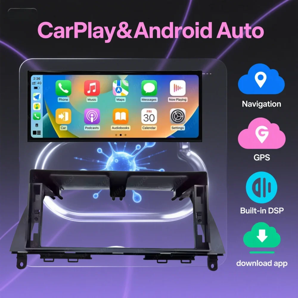 

15,8 "для Mercedes Benz C Class W204 2008-2014 Автомобильный радиоприемник Android 14, беспроводной мультимедийный плеер Carplay Android Auto Navi Dsp