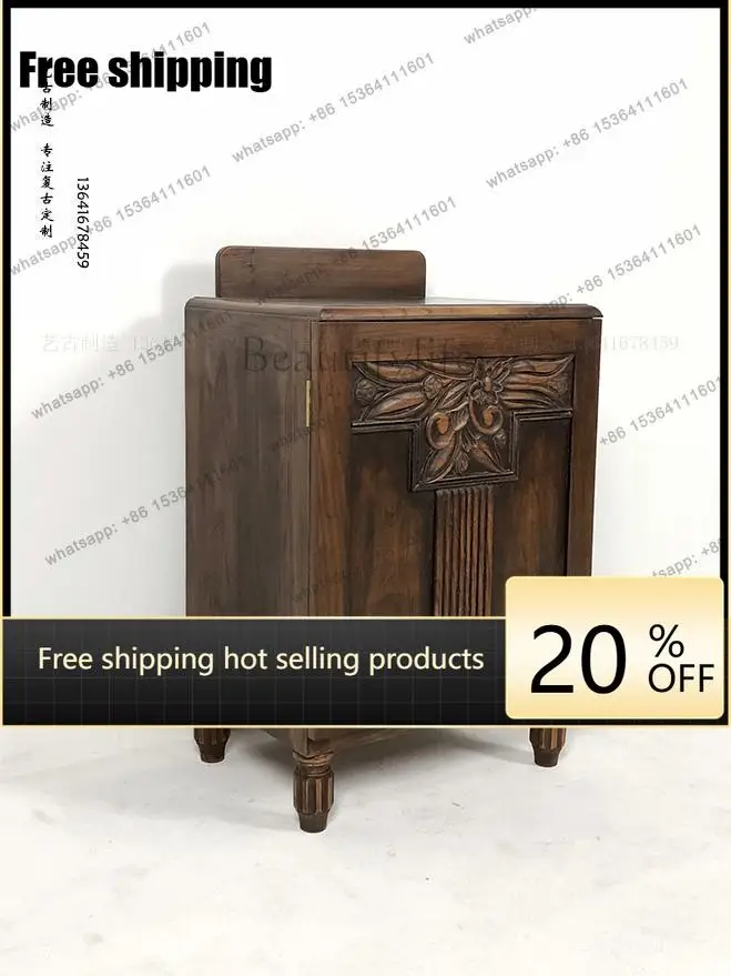 Factory Direct Sales vintage solid wood mortise and tenon edge table, bedside table, antique and distressed custom craftsmanship