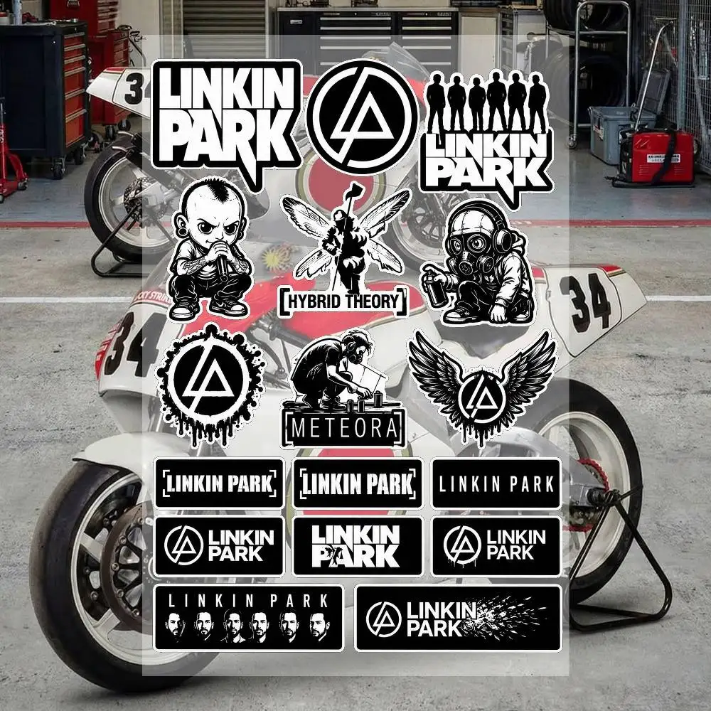 Adesivos Estéticos L-Linkin P-Park, Decalques de PVC à Prova d'Água para Motocicleta, Skateboard, Carro, Capacete, Caderno, Decoração DIY