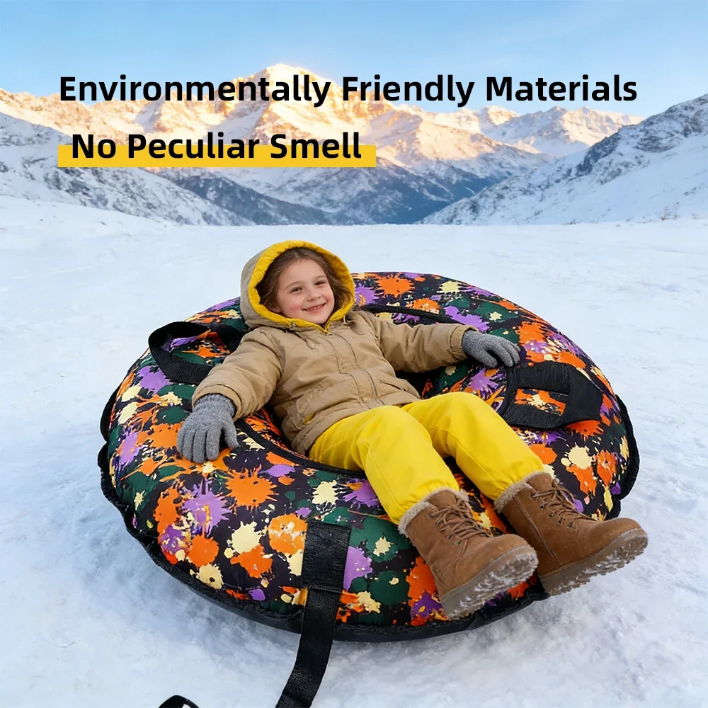 Heavy Duty Snow Tube PVC Inflatable Sled With Reinforced Handles For Adult Kids Winter Skiing Outdoor Activities