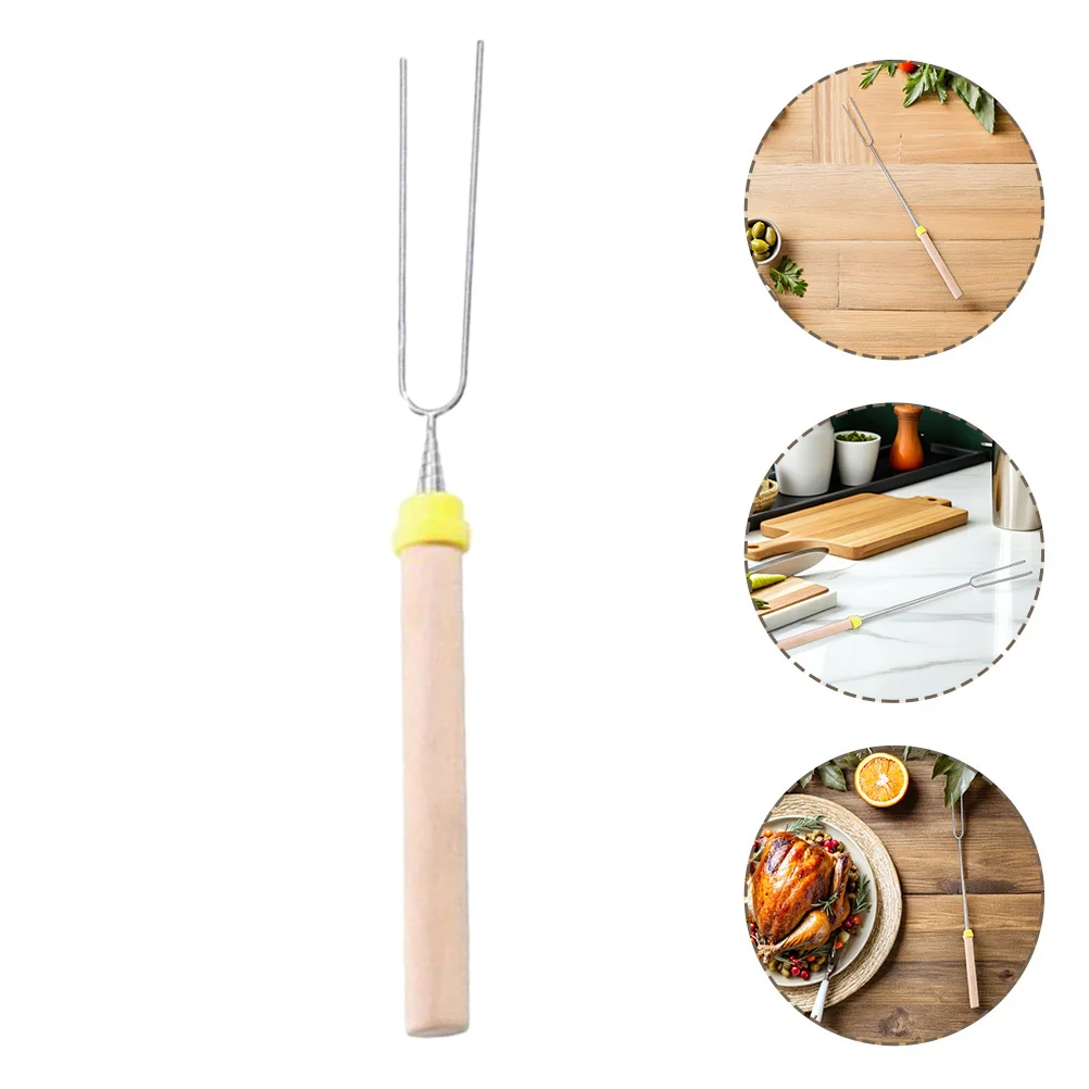 

1Pcs Stainless Steel Telescoping Marshmallow Roasting Stick Hot Dog Roasting Fork Rustproof Barbecue Fork for Outdoor Bbq