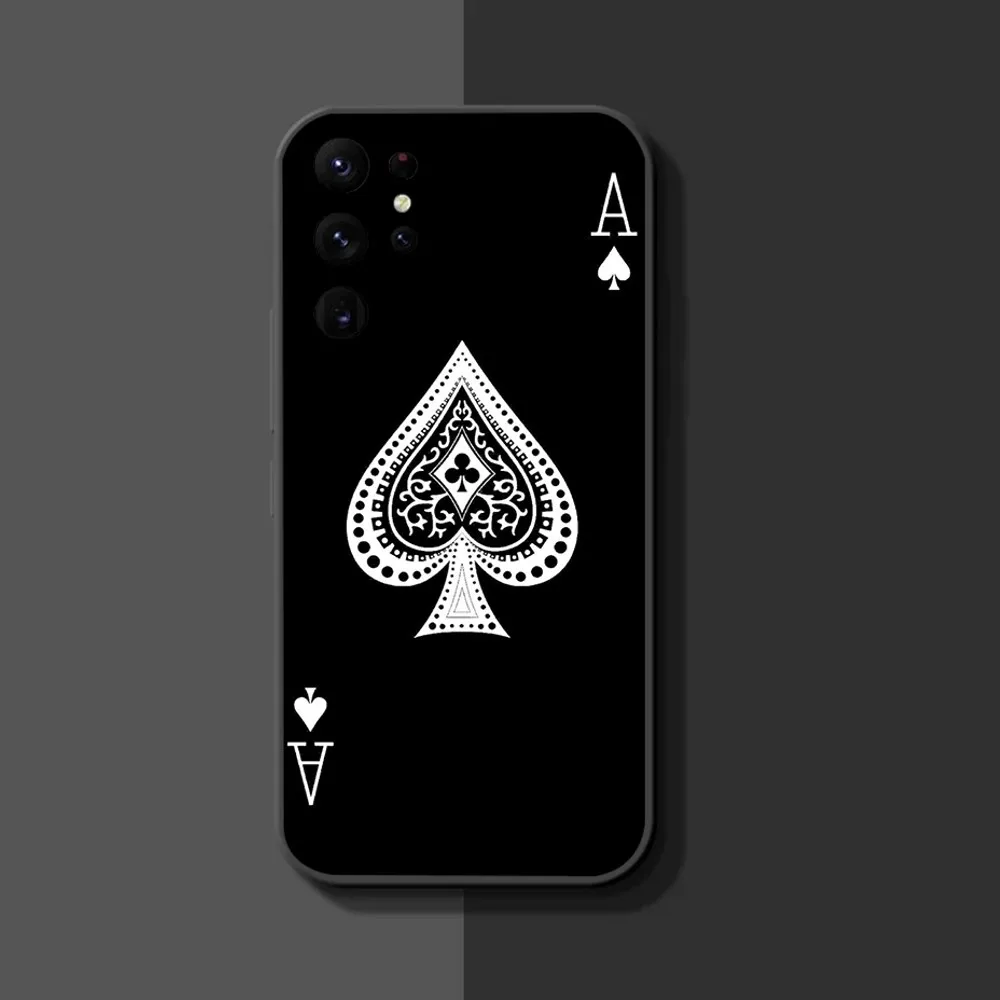 Ace Of Spades Poker Phone Case For Samsung Galaxy A52 A12 A51 S21 Edge S22ULTRA S23 S20LITE Plus Ultra Black Cover