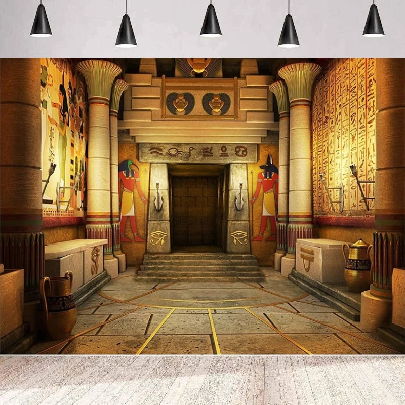 Ancient Egyptian Palace Photography Backdrop Egyptian Mural Theme Party Background Home Party Backdrop Wall Banner Poster Decor