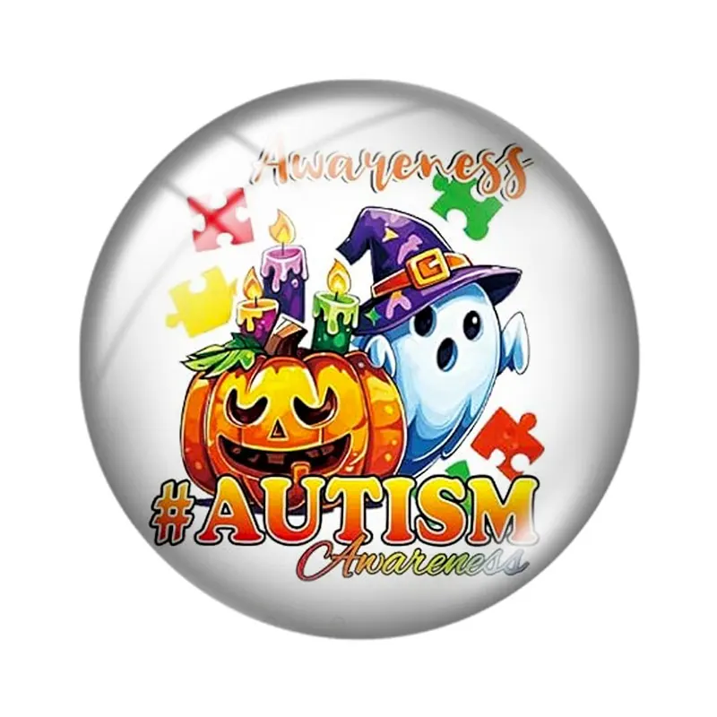 Halloween Pumpkin Ghost 12/18/20/25mm glass cabochon  bracelet pendant rings for jewelry demo earrings back Making findings