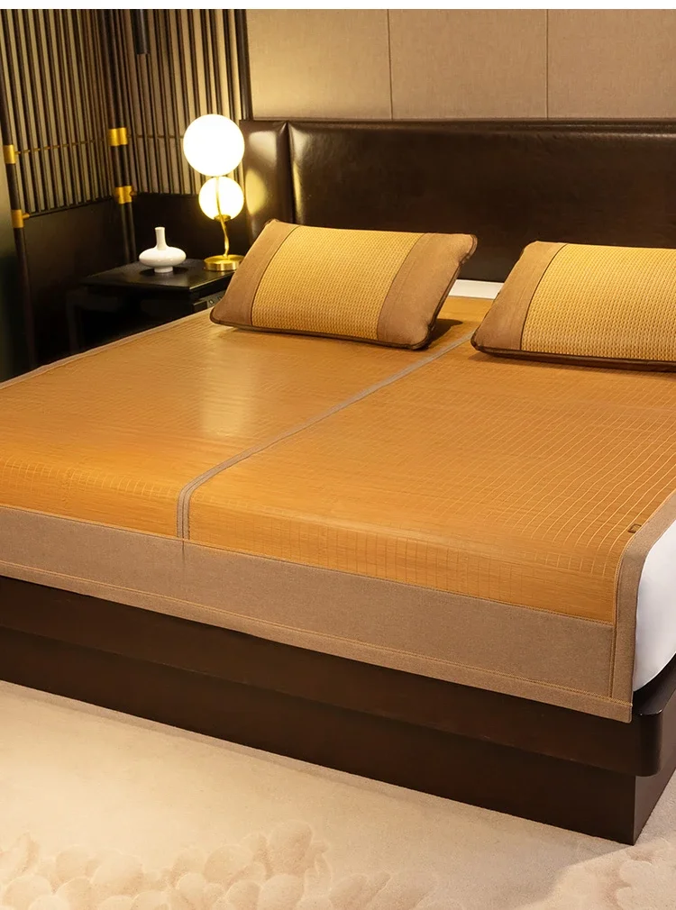 

Summer household rattan mat foldable thin bamboo ice silk winter and summer dual-purpose living room bedroom
