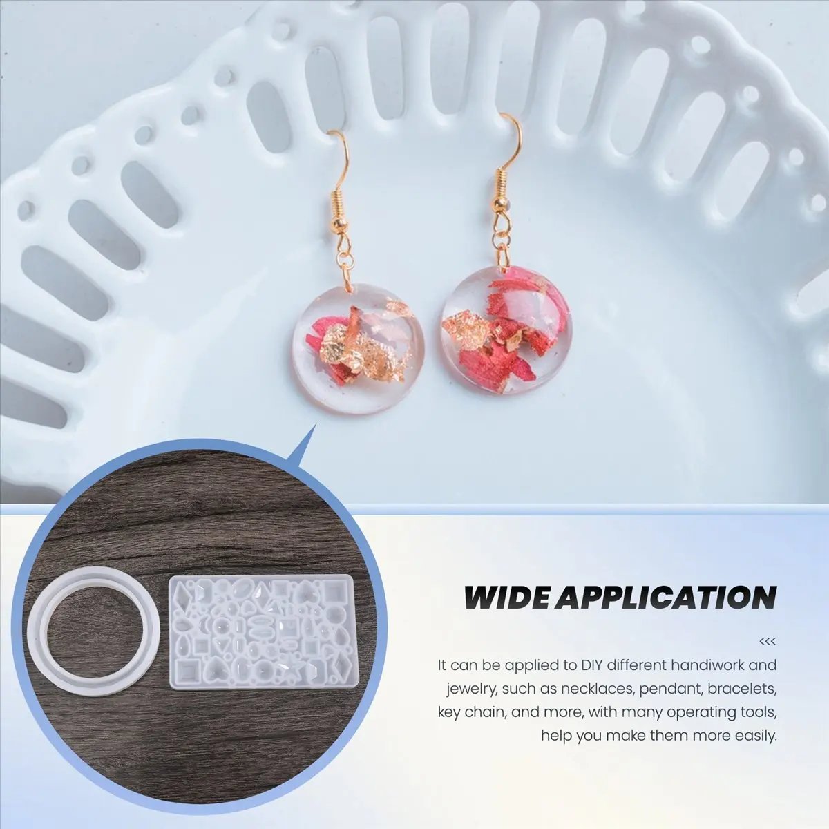 ABQR 148 Pezzi Kit per Creazione di Gioielli in Resina, Stampo per Colata in Silicone per Principianti con Stampi, Kit in Resina e Set di Strumenti