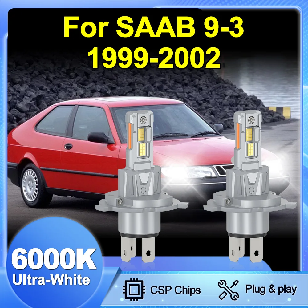 

For SAAB 9-3 1999-2002 H4/9003/HB2 LED Bulbs Ultra-Bright Bulbs 360°Degree Quick Install 1:1 Mini Size No Adapter Required H4 Li