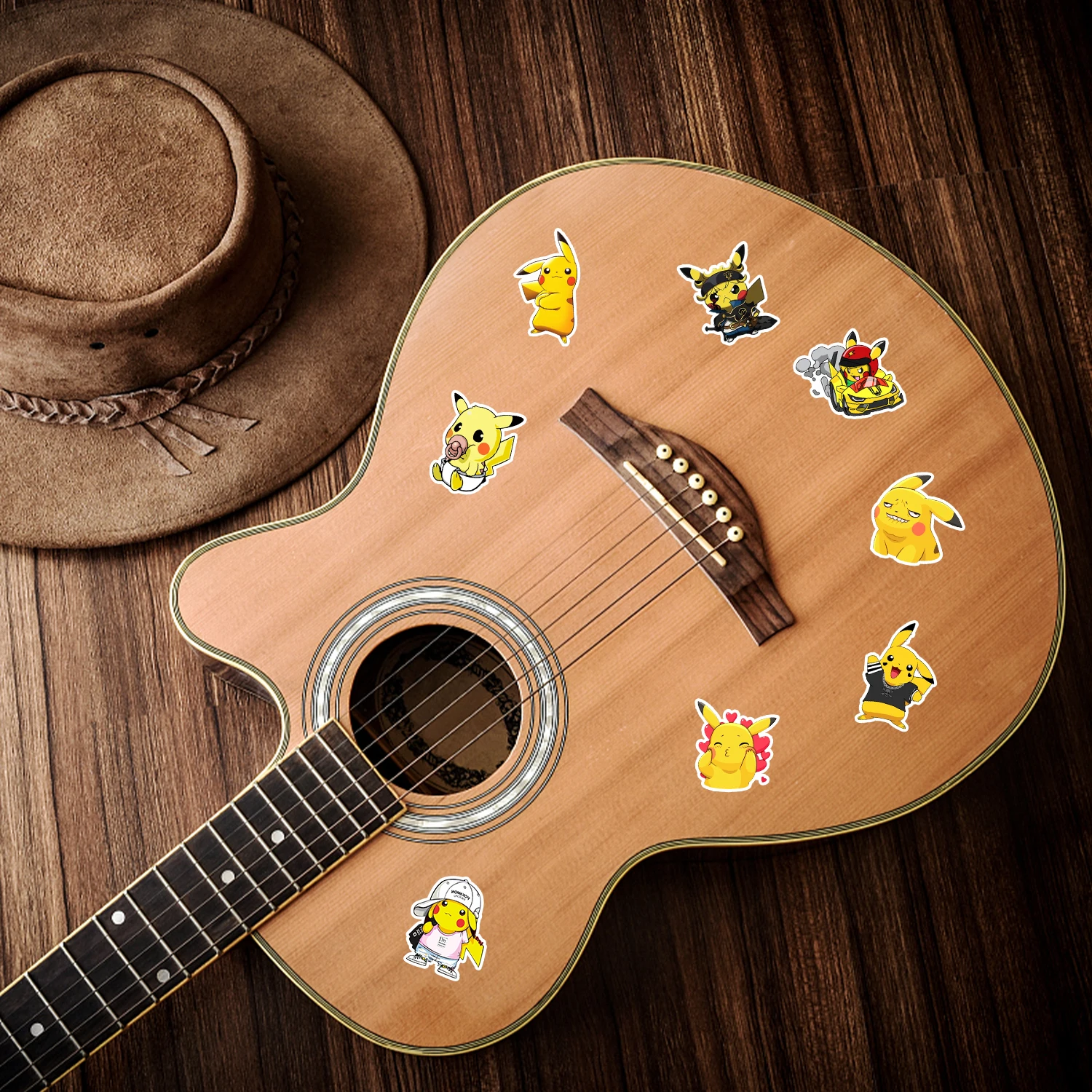 50 البوكيمون PIKACHU الكرتون الكتابة على الجدران ملصقات ديكور الخوذ سكيت الأمتعة DIY بها بنفسك مقاوم للماء الأطفال القرطاسية مكافأة ملصقات #4