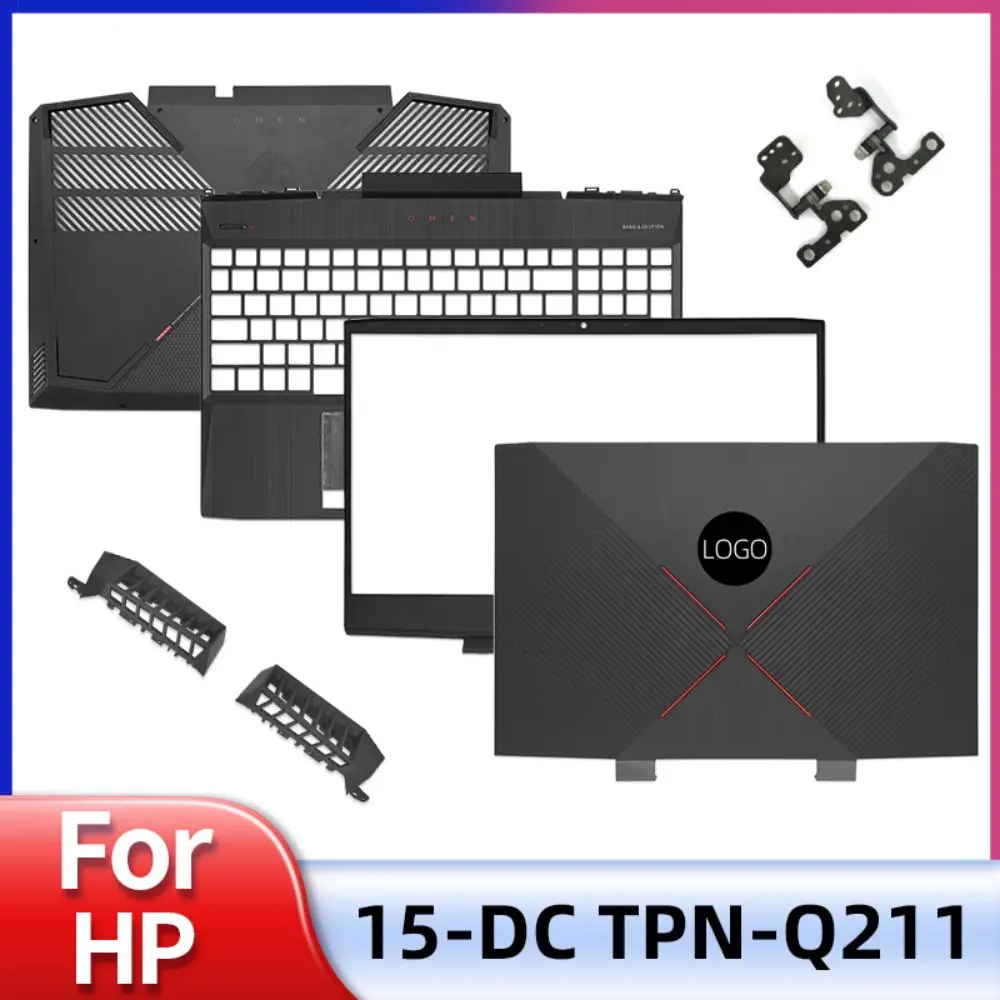 New Top Back Case For HP OMEN 15-DC TPN-Q211 Series Laptop LCD Back Cover Bezel Palmrest Bottom Case Cover Hinge Air Outlet