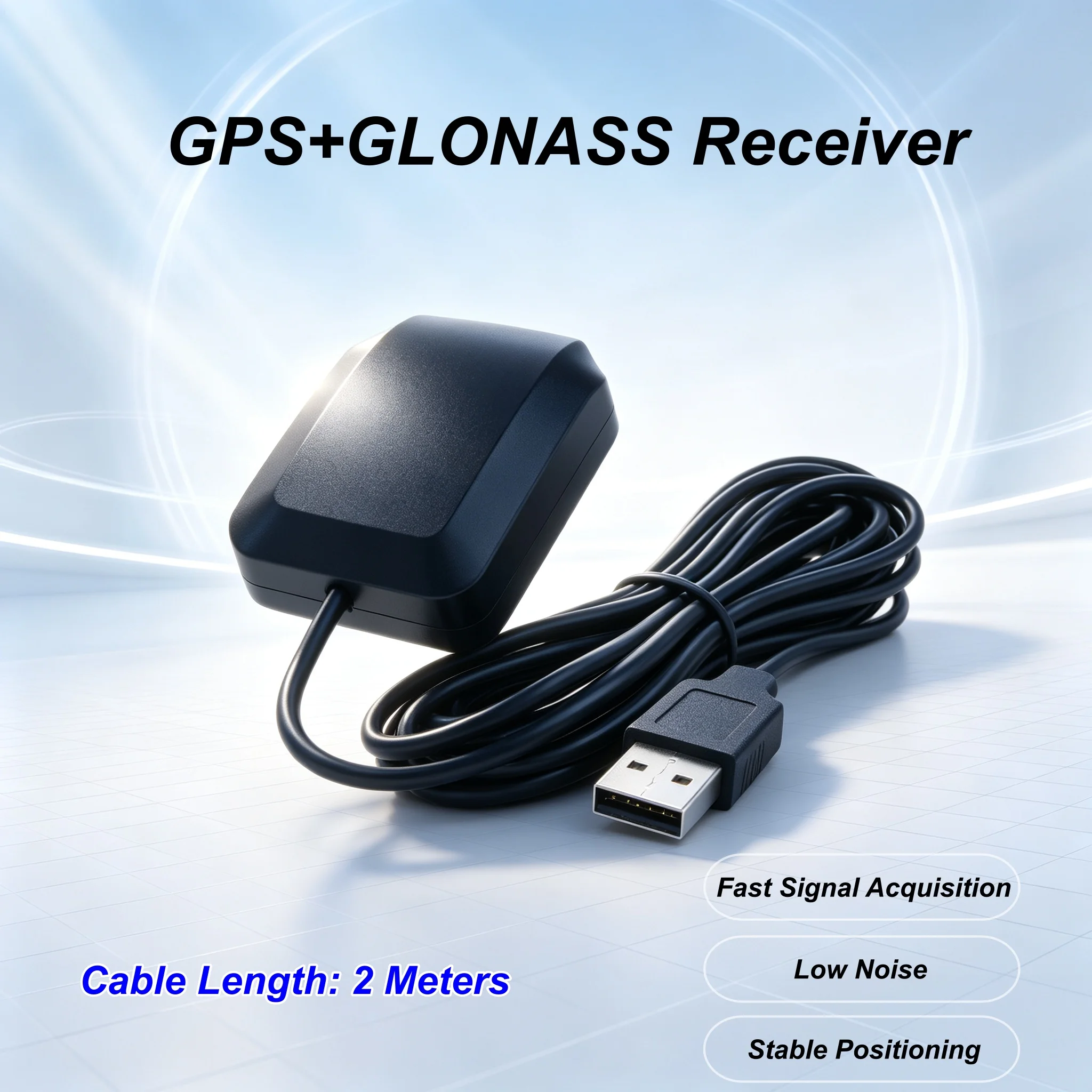 USB GNSS Receiver UBX-M7 Chip, GPS Beidou GLONASS Antenna UBX/NMEA0183 for Windows Linux RPI Android