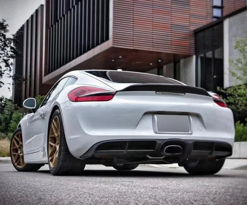 981 GT-4 Style Carbon Fiber Rear Wing for Cayman 981 Car Replacement Type Tail Spoiler