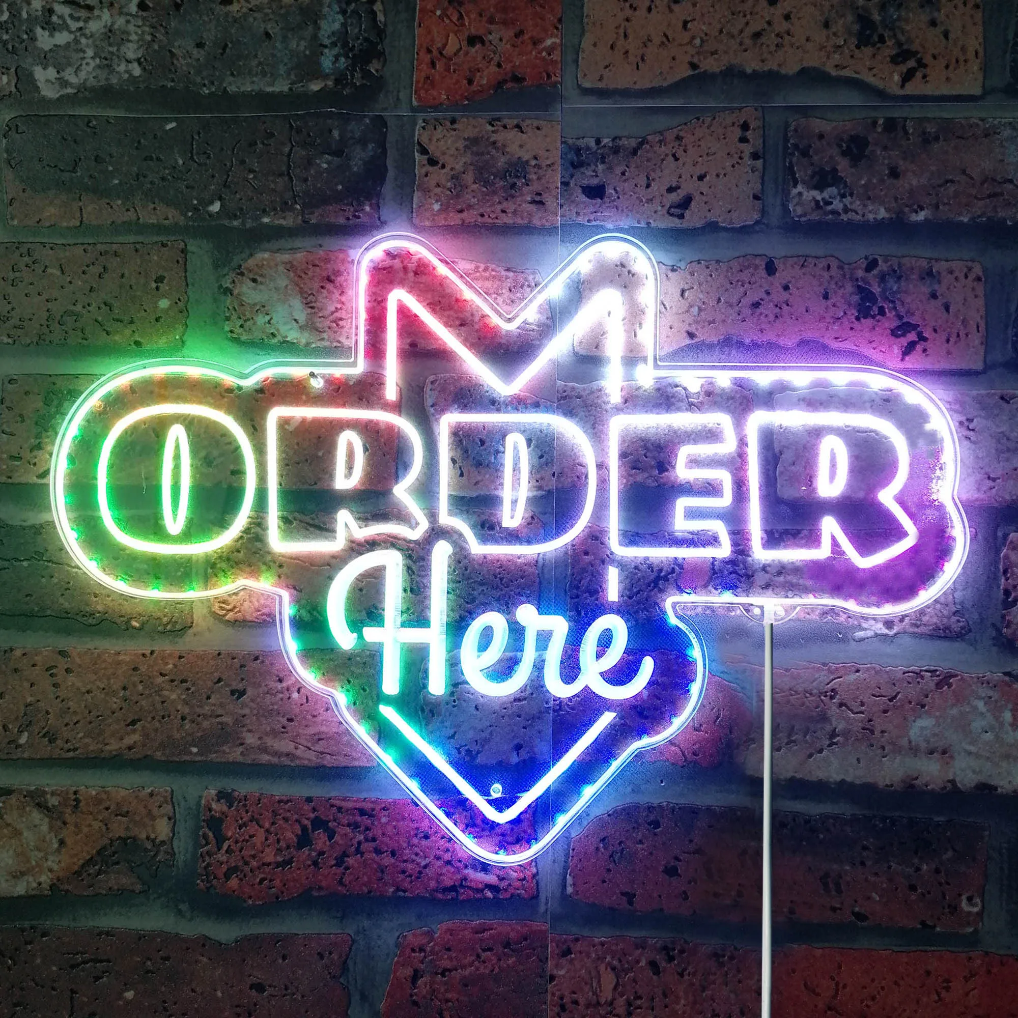 

Order Here Arrow Down Cashier Glam Led Neon Sign st06-fnd-i0077-c